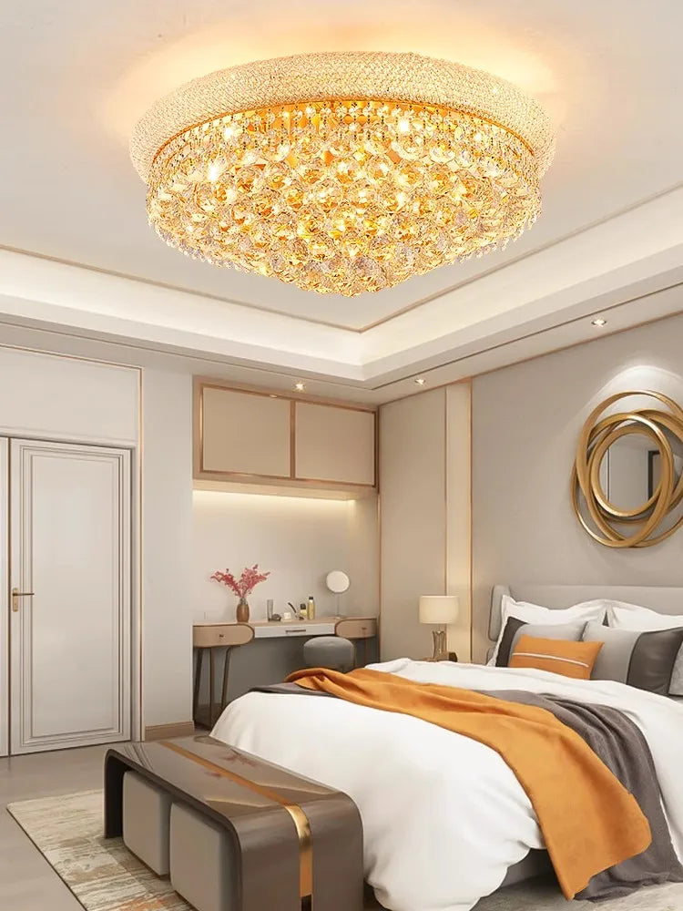 suspension led en cristal de luxe design moderne - vue 5 sur 7