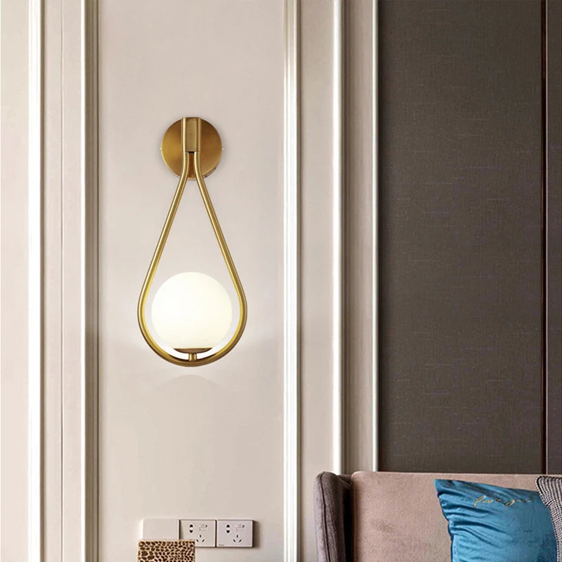 applique murale led boule de verre givré pour intérieur - vue 3 sur 21