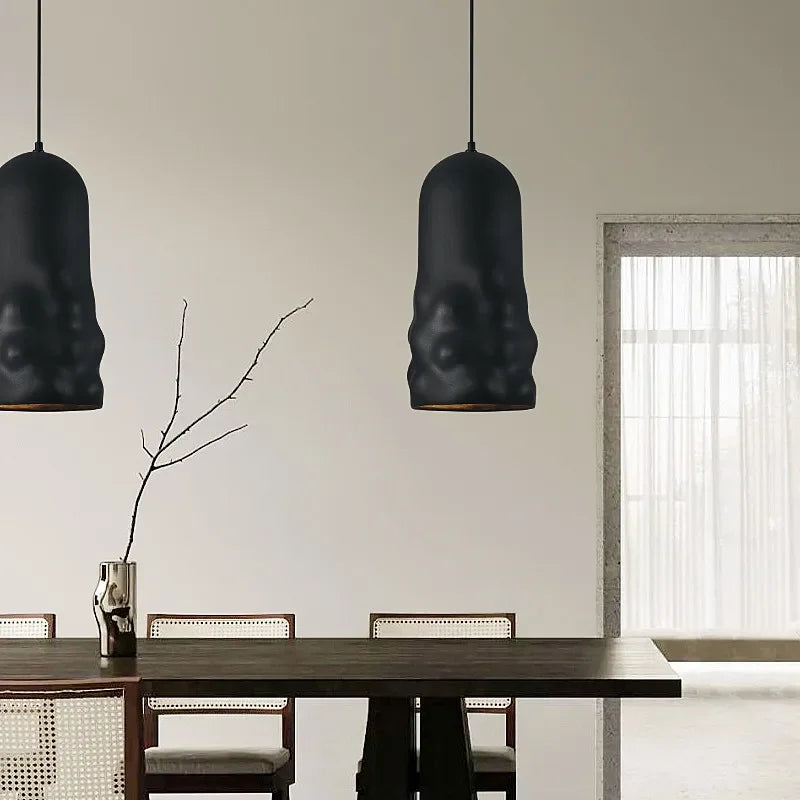 Designer Wabi Sabi salle à manger lampes suspendues français crémeux vent Loft chambre café lustre lampe barre Table LED décor à la maison