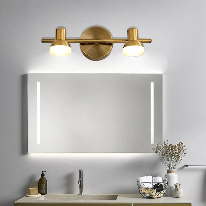 applique murale LED moderne minimaliste miroir lumière pour salle de bain chambre noir Bronze décor à la maison 2/3/4 tête appliques murales éclairage Lustre