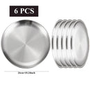 Ensemble 6 assiettes inox multifonction barbecue cuisine