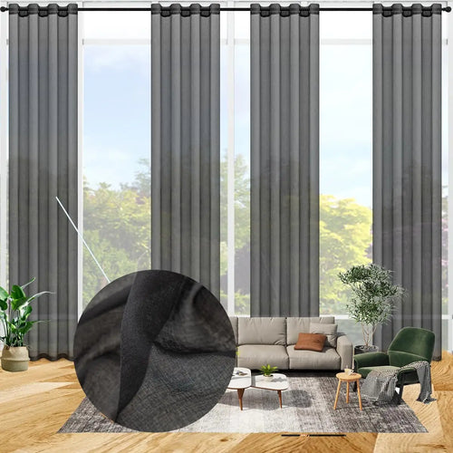 Voilage rideau faux lin sur mesure extra long