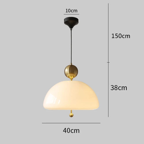 suspension en verre blanc laiteux forme fleur style bauhaus - vue 12 sur 11
