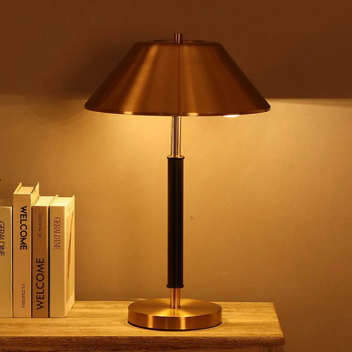 Nordic Copper Table Lamp with Changeable Bulb Led Desk Light for Bedroom Living Room