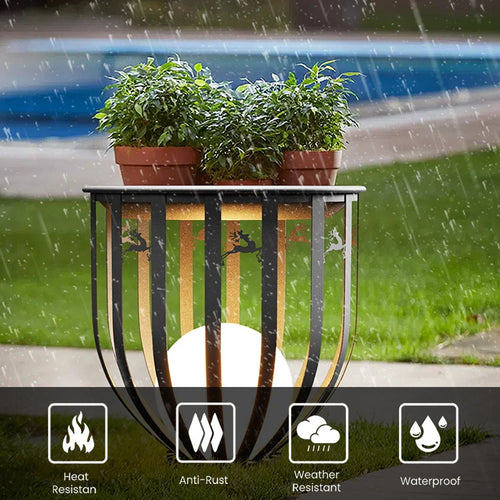 lampe solaire imperméable en treillis pour jardin villa table - vue 10 sur 12