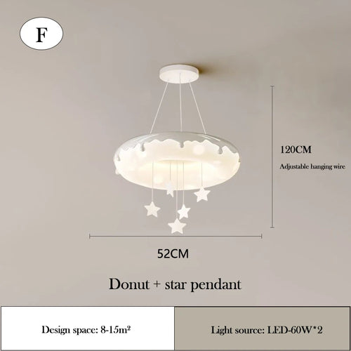 lustre créatif en forme de beignet pour chambre d'enfant - vue 13 sur 12