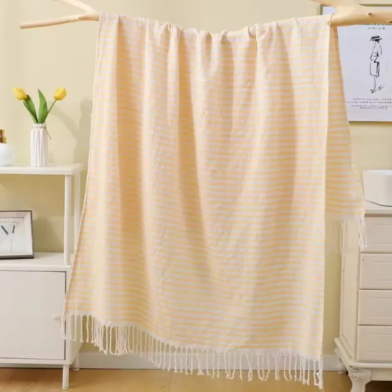 Serviette de plage turque extra large absorbante franges