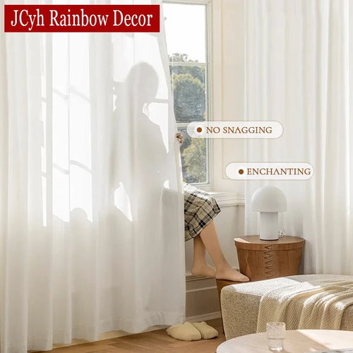 Voilage moderne en tulle uni pour salon chambre - vue 2 sur 7
