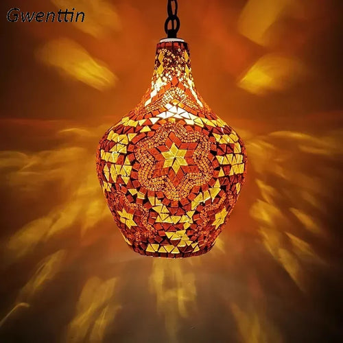 lustre en vase d'art bohème pour décoration intérieure artisanale - vue 3 sur 13