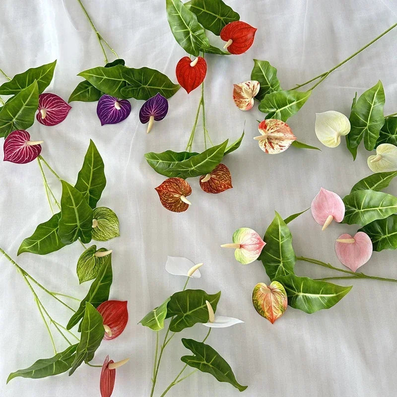 fleurs artificielles anthurium pour décoration de fête et vacances - vue 4 sur 16