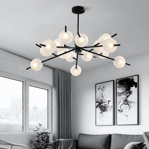 lustre à bulles en verre style minimaliste moderne - vue 2 sur 12