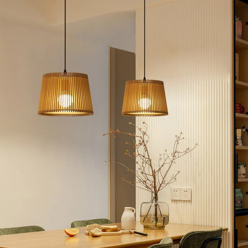 suspension en bois massif design moderne pour décoration intérieure - vue 2 sur 8