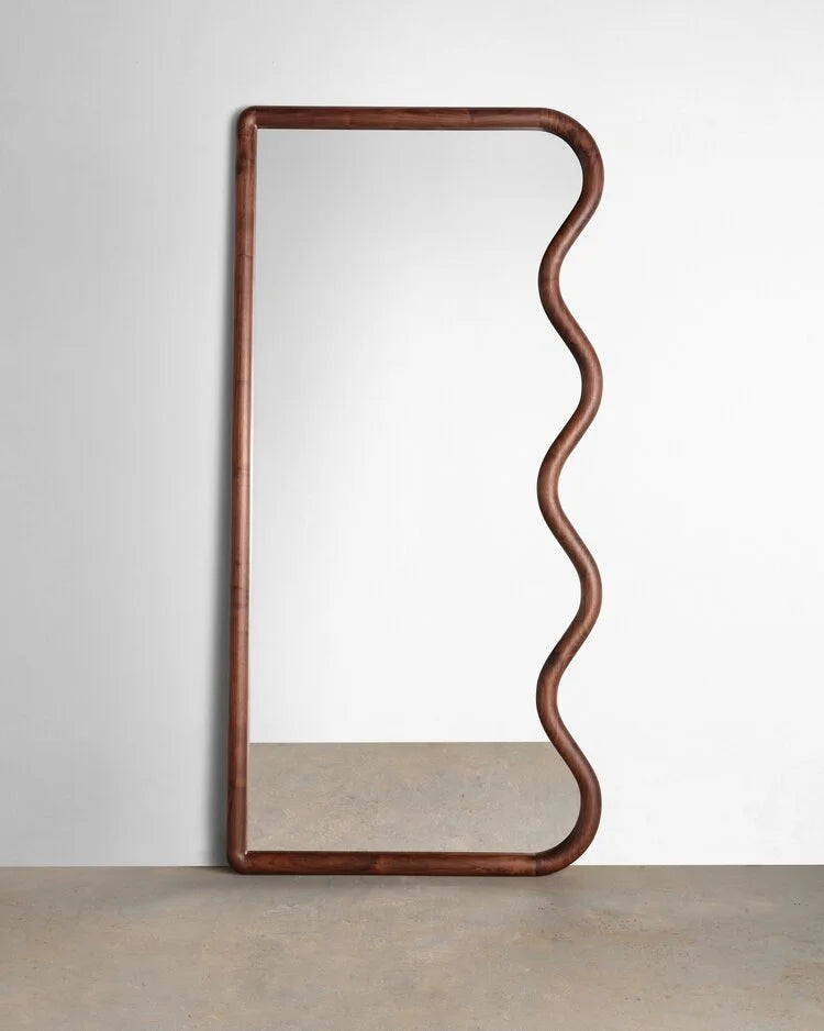 miroir rétro créatif en bois pour décoration intérieure mural - vue 7 sur 8