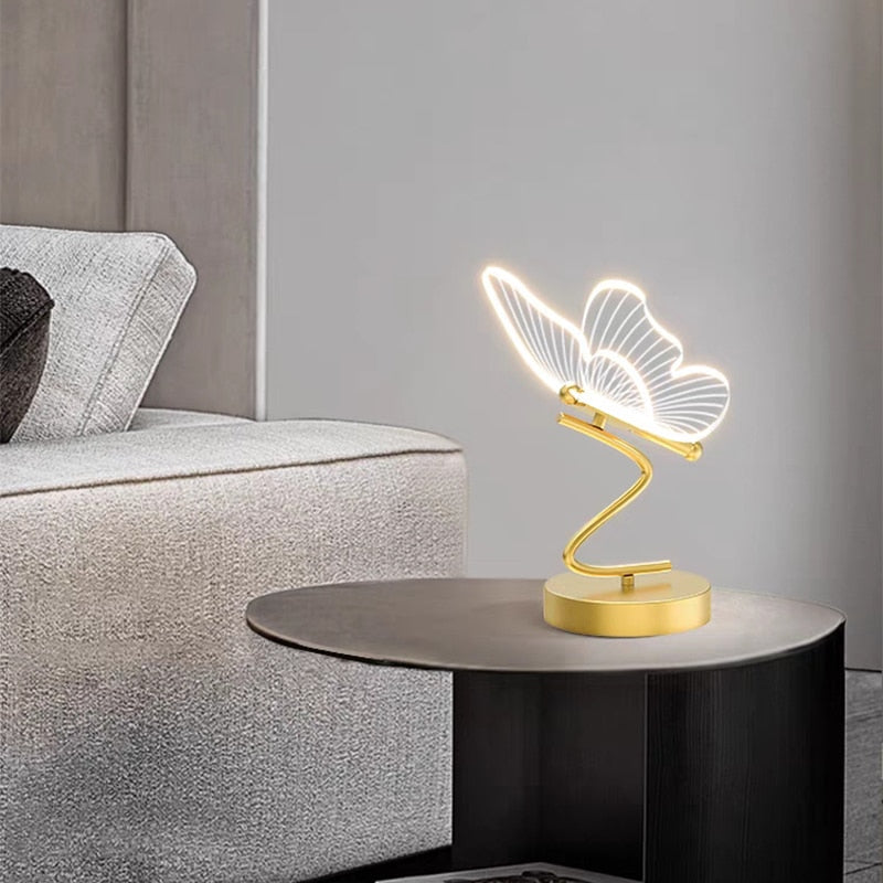 Butterfly metallic LED table lamp