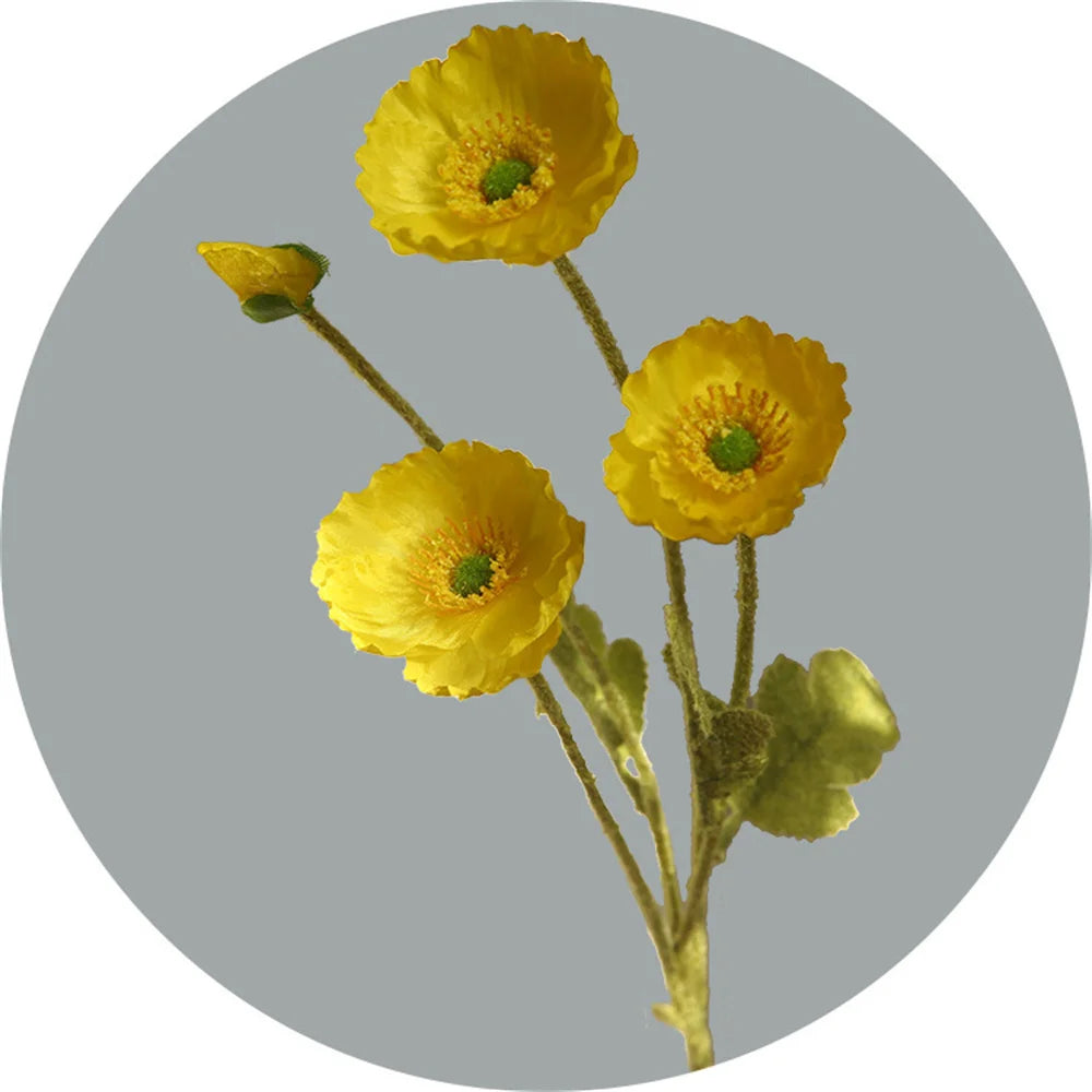 fleurs artificielles coquelicots en soie pour décorations et bouquets - vue 8 sur 12