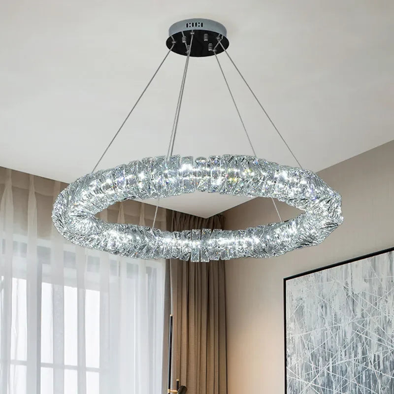 lustre cristal moderne avec télécommande dimmable pour restaurant - vue 3 sur 22