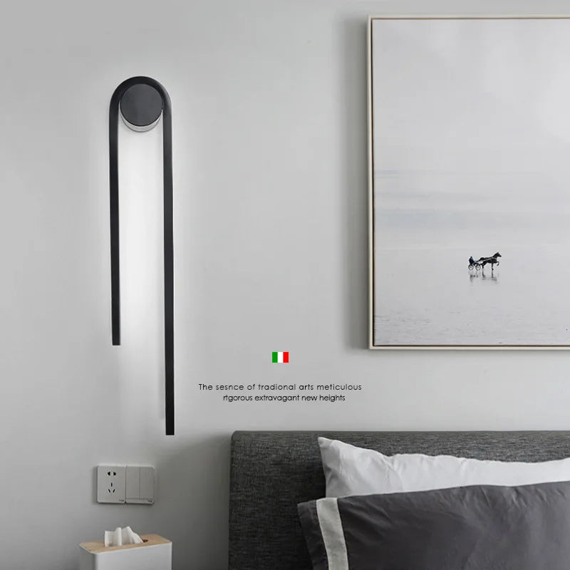 applique murale led en forme de u pour décoration nordique moderne - vue 3 sur 12