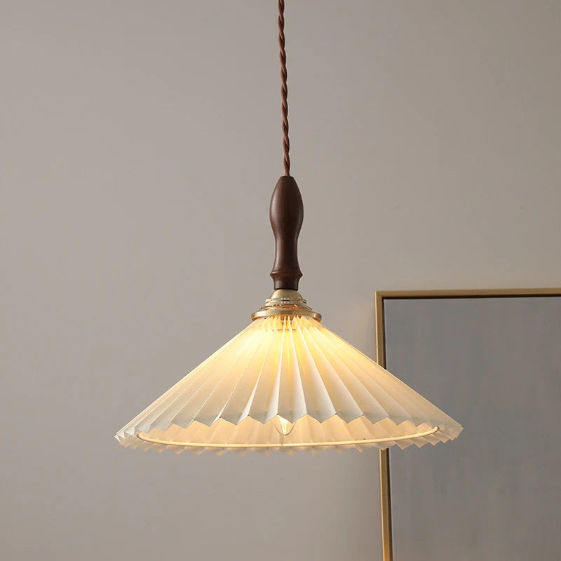 Suspension rétro led en verre décoratif