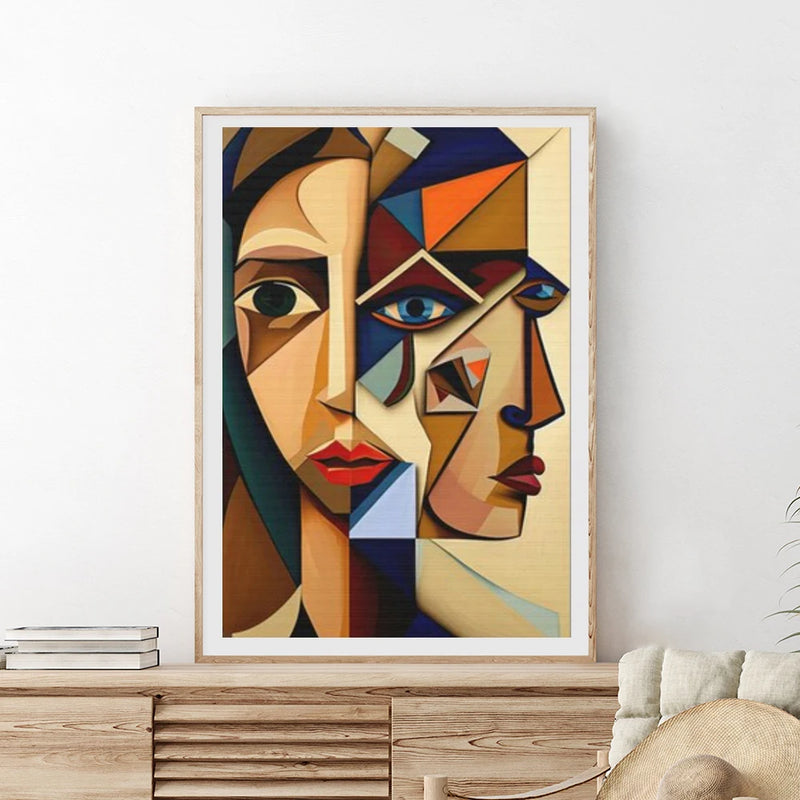 peinture abstraite cubiste style picasso pour décoration murale