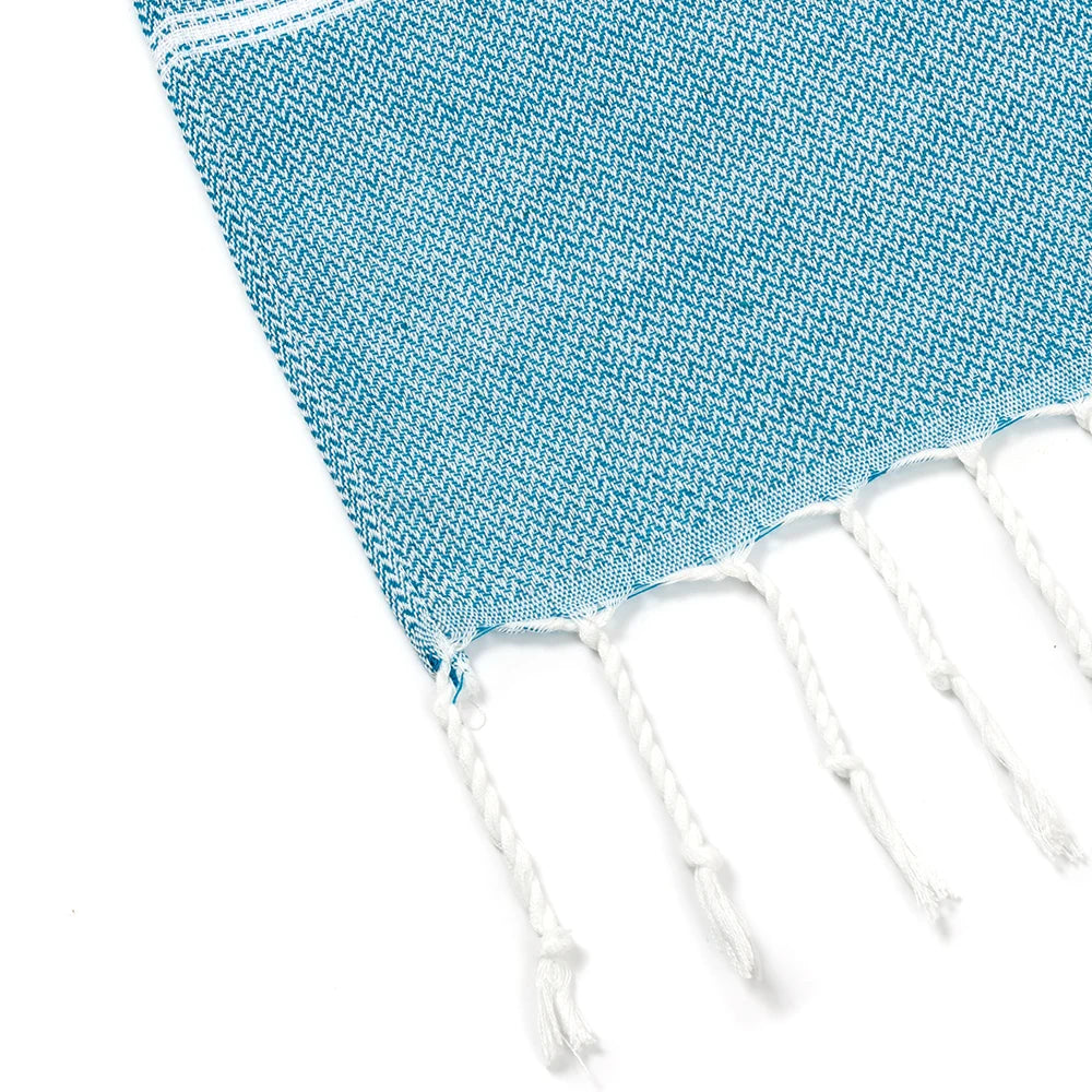 Serviette de plage turque rayée à franges coton - vue 7 sur 7