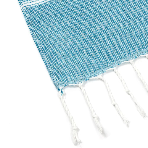 serviette de plage turque coton rayures franges rapide
