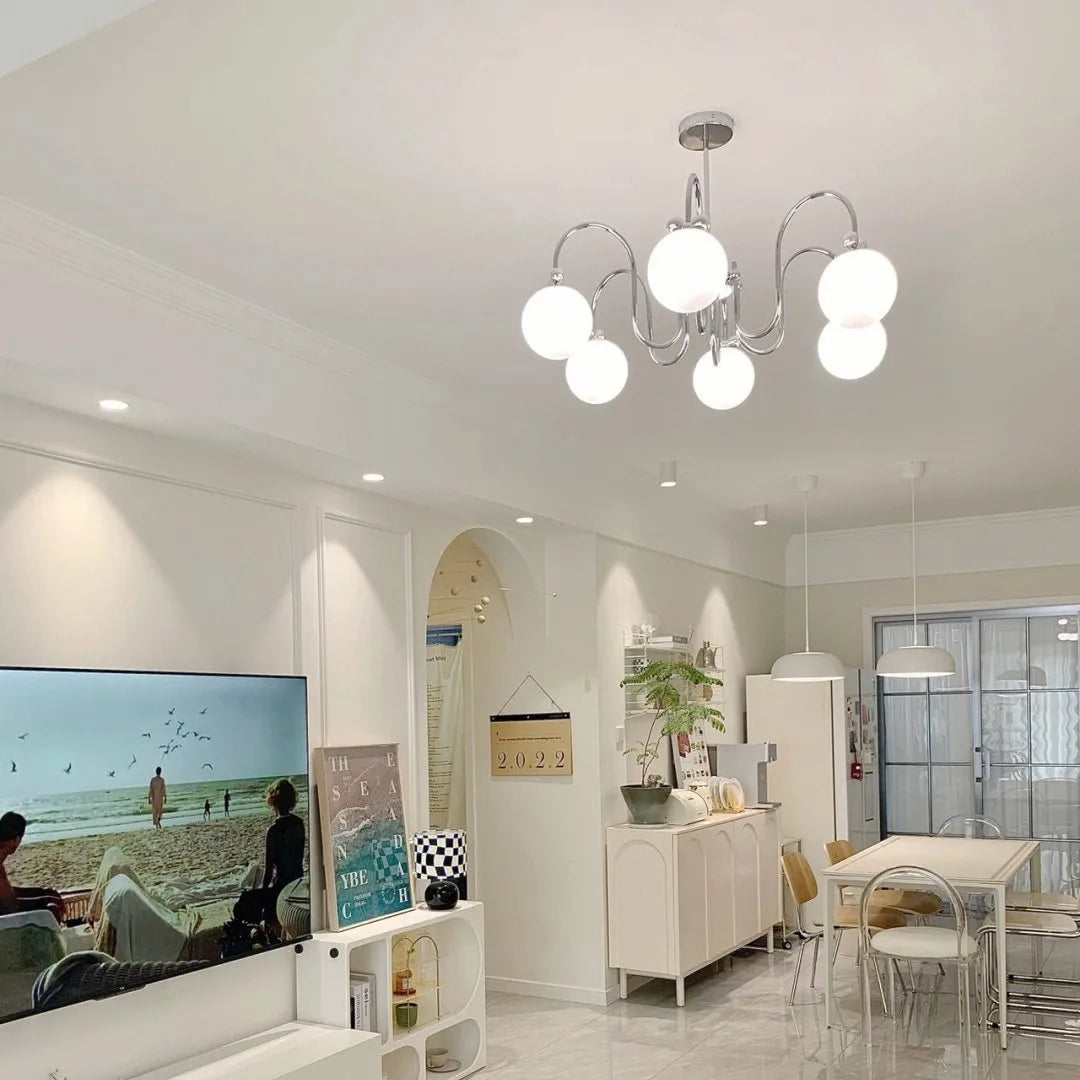 lustre arc suspension led pour décoration intérieure élégante - vue 7 sur 12