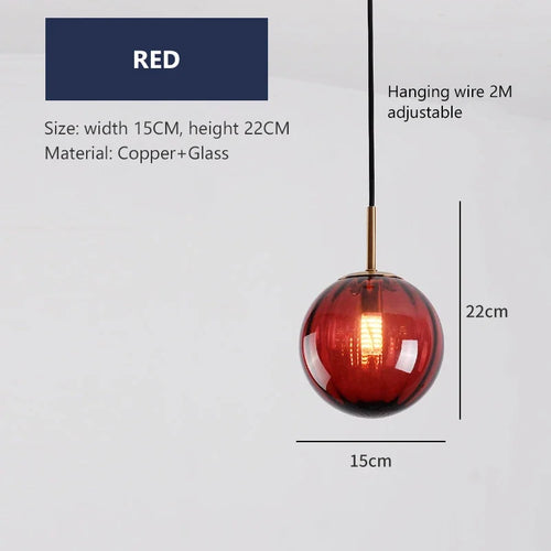 lustre moderne en verre design suspendu lumineux nordique - vue 12 sur 14