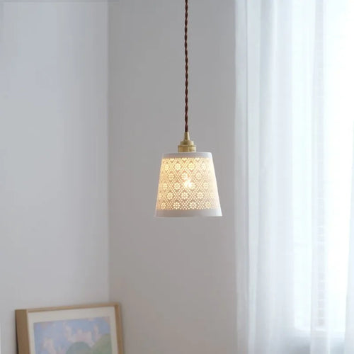 suspension moderne en céramique et cuivre pour décoration intérieure - vue 4 sur 6