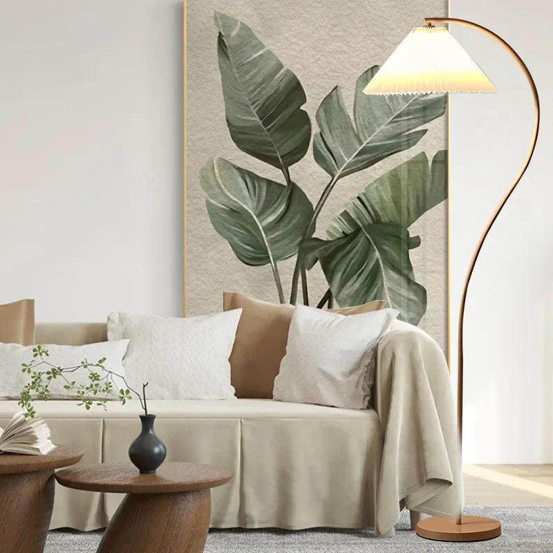 Lampadaire rétro plissé moderne minimaliste Led nordique salon étude chambre chevet lampadaire Vertical