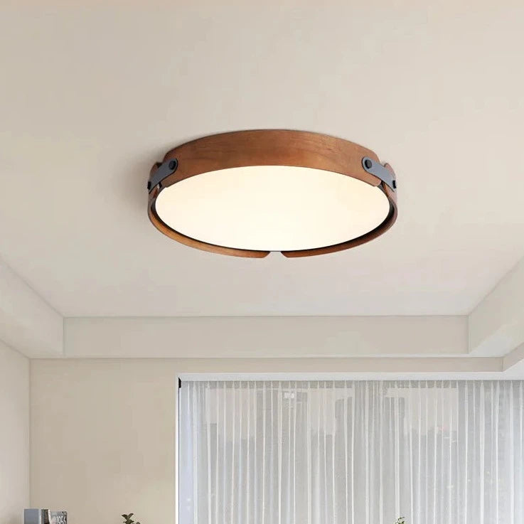 Lampes de plafond lampe de chambre à coucher créative japonaise en noyer lampe moderne lampe de chambre ronde chambre principale Restaurant lampe nordique