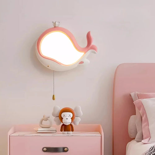 applique murale baleine mignonne pour chambre d enfant - vue 3 sur 9