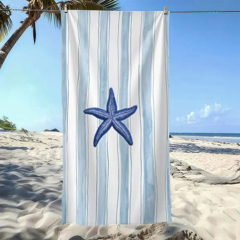 Serviette de plage motif étoiles séchage rapide absorbante - vue 4 sur 7