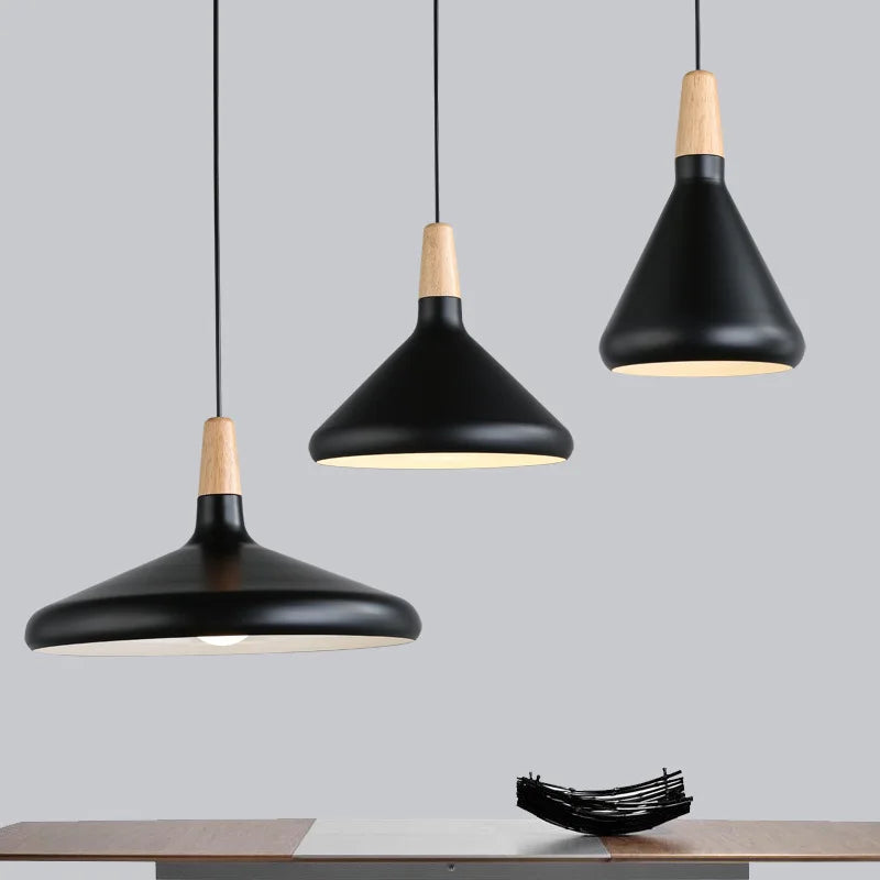 suspension nordique moderne en bois et aluminium - vue 6 sur 6