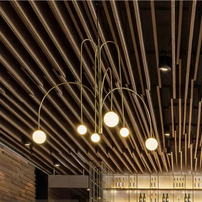 suspension moderne à led design créatif luxe nordique - vue 8 sur 7