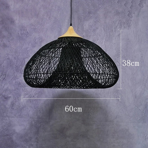 Suspension vintage d'Asie du Sud-Est Lampes en rotin de haute qualité Salon Restaurant Cuisine Luminaires Loft Luminaires - vue 15 sur 21