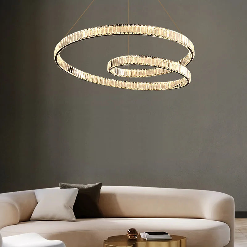 lustre cristal led luxe deco suspension