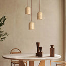 suspension en bois et pierre naturelle pour intérieur décoratif