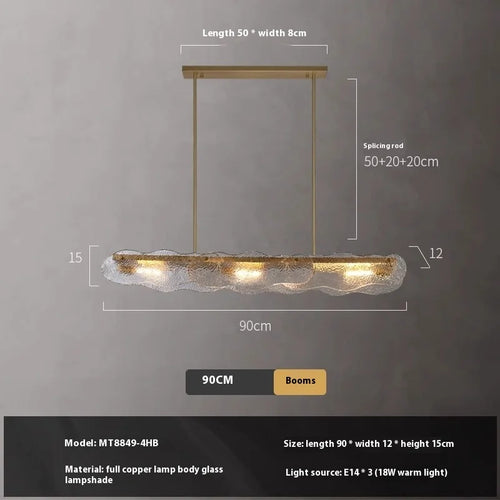 suspension moderne en cuivre et verre pour restaurant - vue 11 sur 12