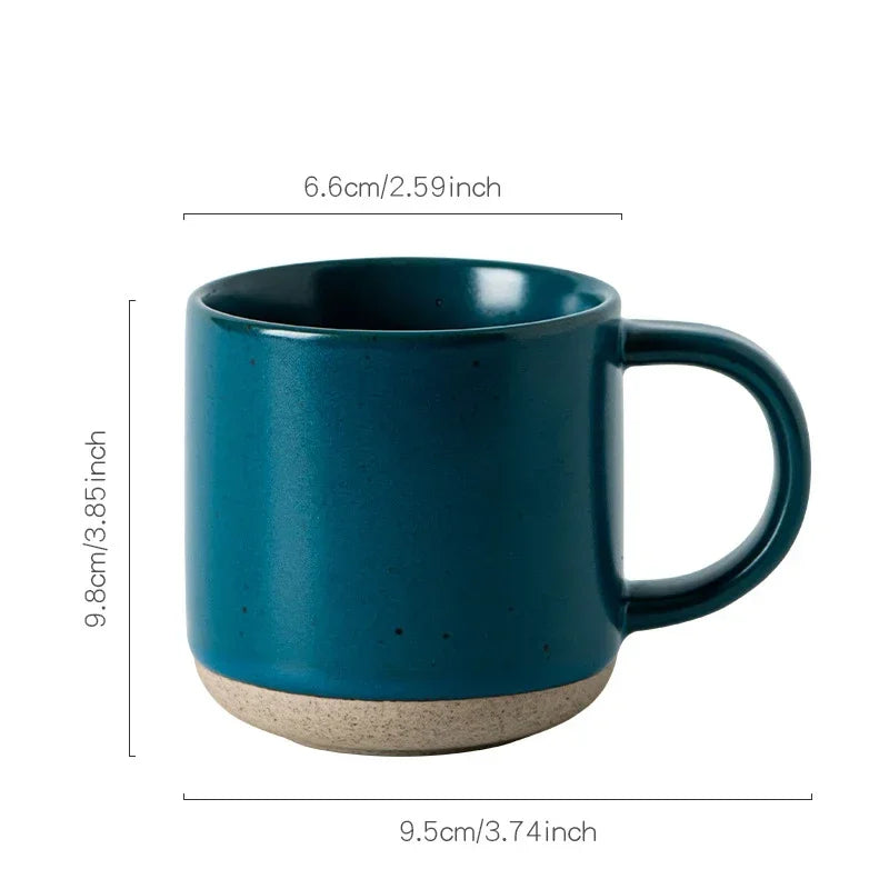 Mug ceramique mouchetee design retro anse 150ml