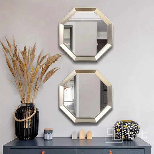 miroirs décoratifs hexagonaux en métal pour décoration esthétique - vue 5 sur 8