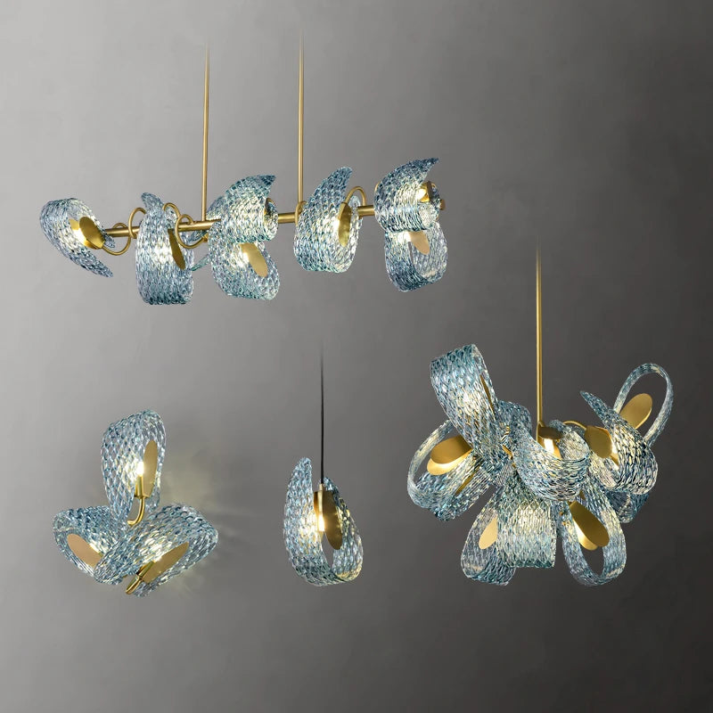 lustre suspension led en verre cristal pour éclairage - vue 4 sur 21