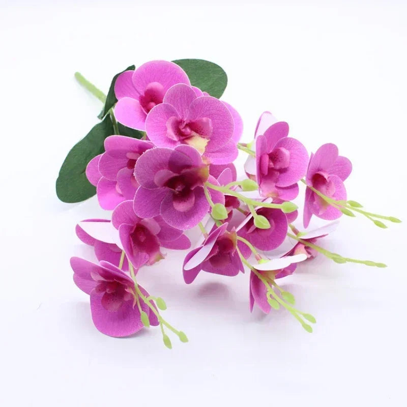 fleurs artificielles 3d décoration orchidée papillon phalaenopsis faux fleurs - vue 11 sur 17