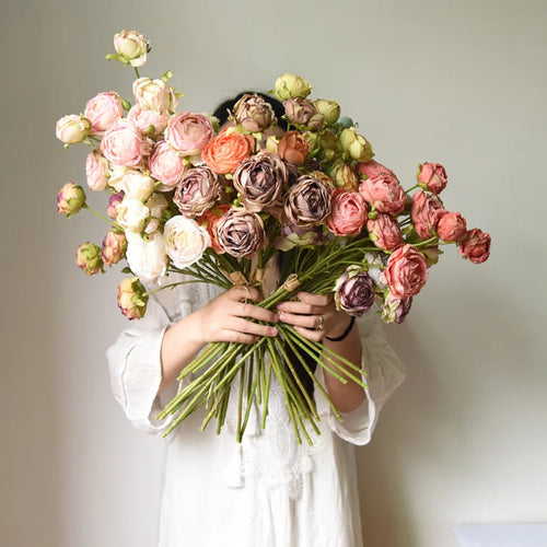 bouquet de pivoines artificielles en soie pour décoration de mariage - vue 5 sur 18