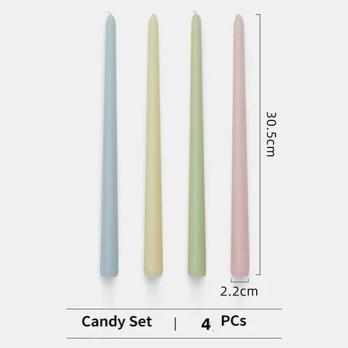 lot de 4 bougies coniques non parfumées pour décoration festive - vue 16 sur 22