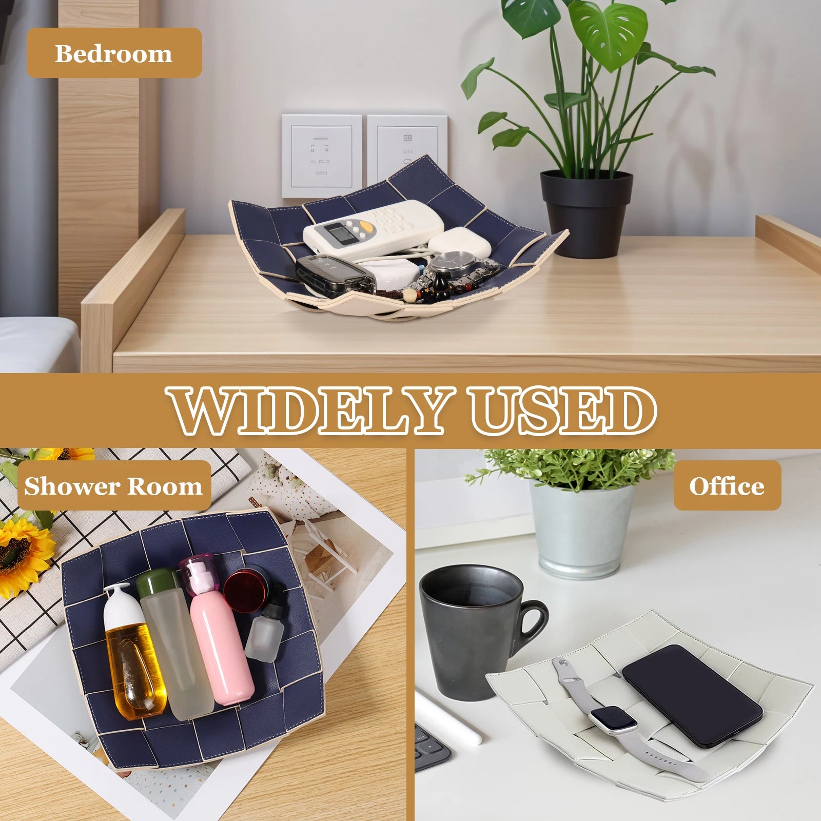 lot de 2 organisateurs en cuir pour clés et accessoires - vue 5 sur 10