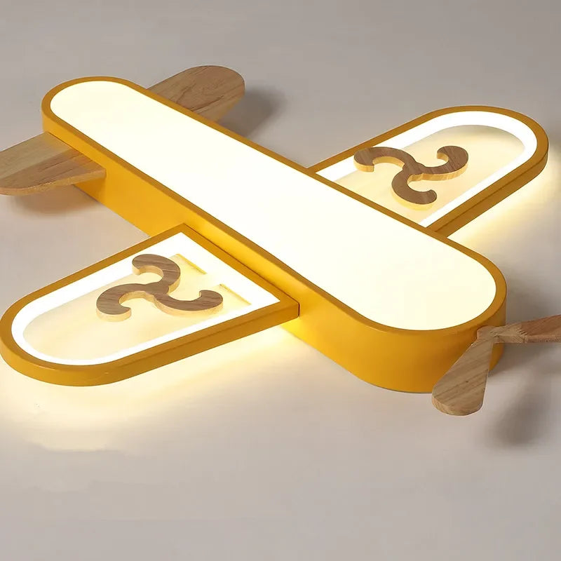 plafonnier en bois minimaliste avion pour chambre d enfants