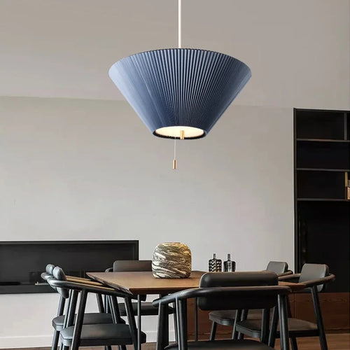 lustre moderne en tissu plissé design créatif nordique - vue 3 sur 8