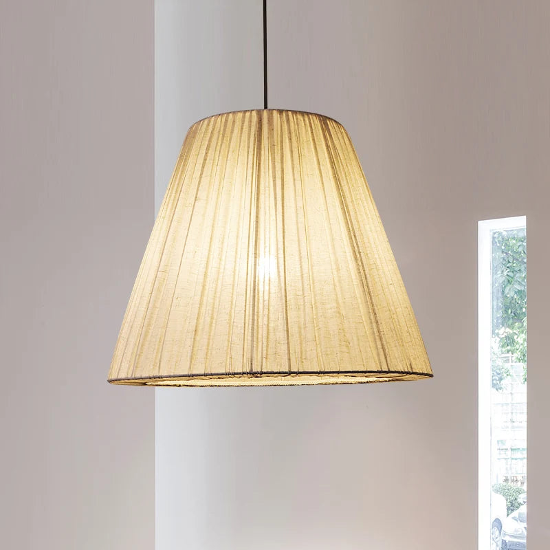 lustre rétro en tissu d'art forme de baril pour décoration intérieure