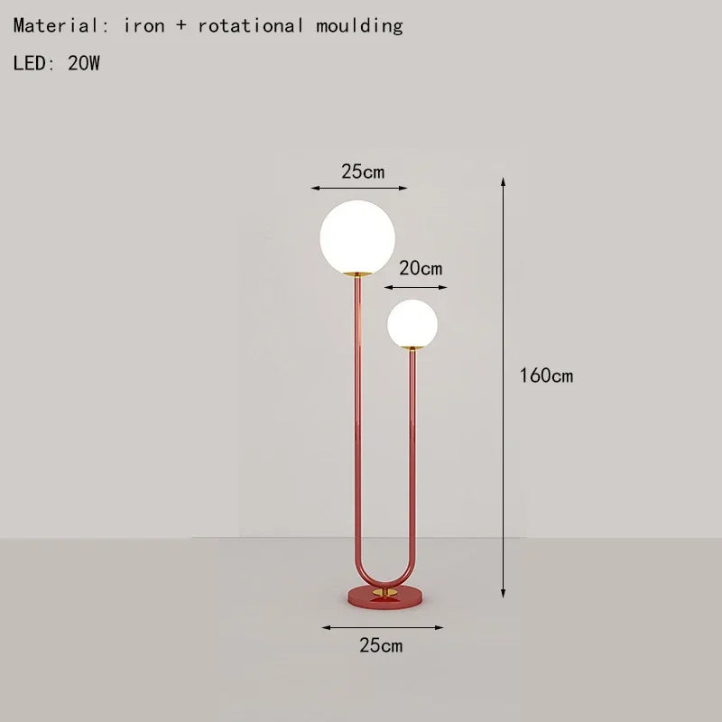 lampadaire led nordique en verre pour décoration maison - vue 8 sur 9