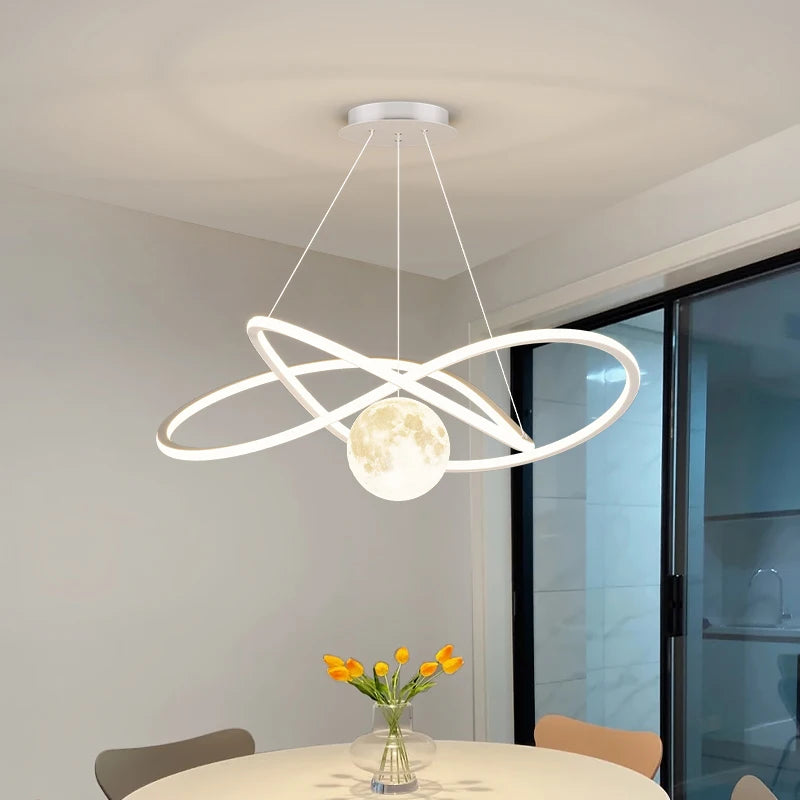 Lustre led arrondi pour décoration intérieure - vue 3 sur 18